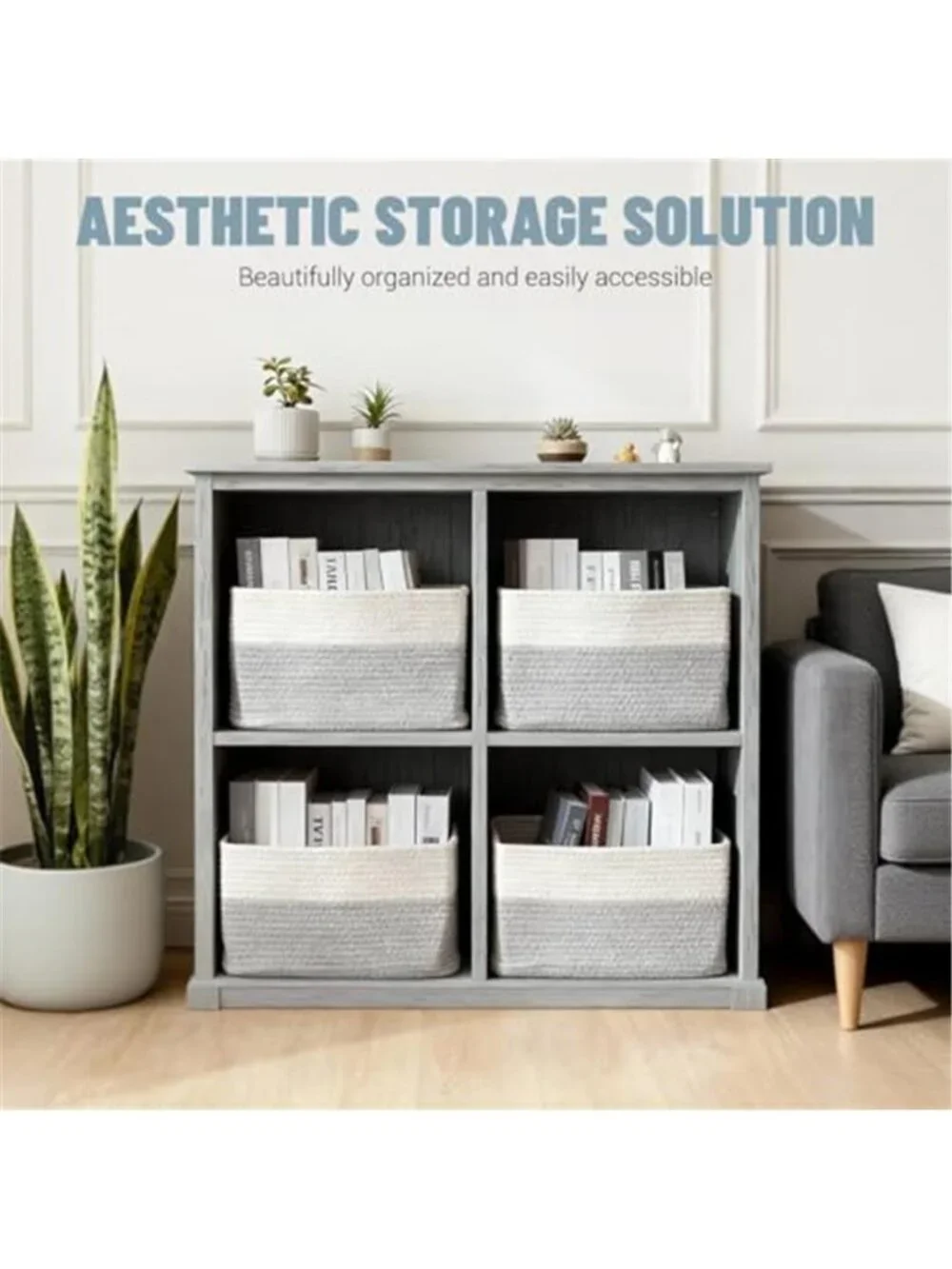 New 5 Pack Woven Storage Baskets, Decorative Storage Bins for Organizing
